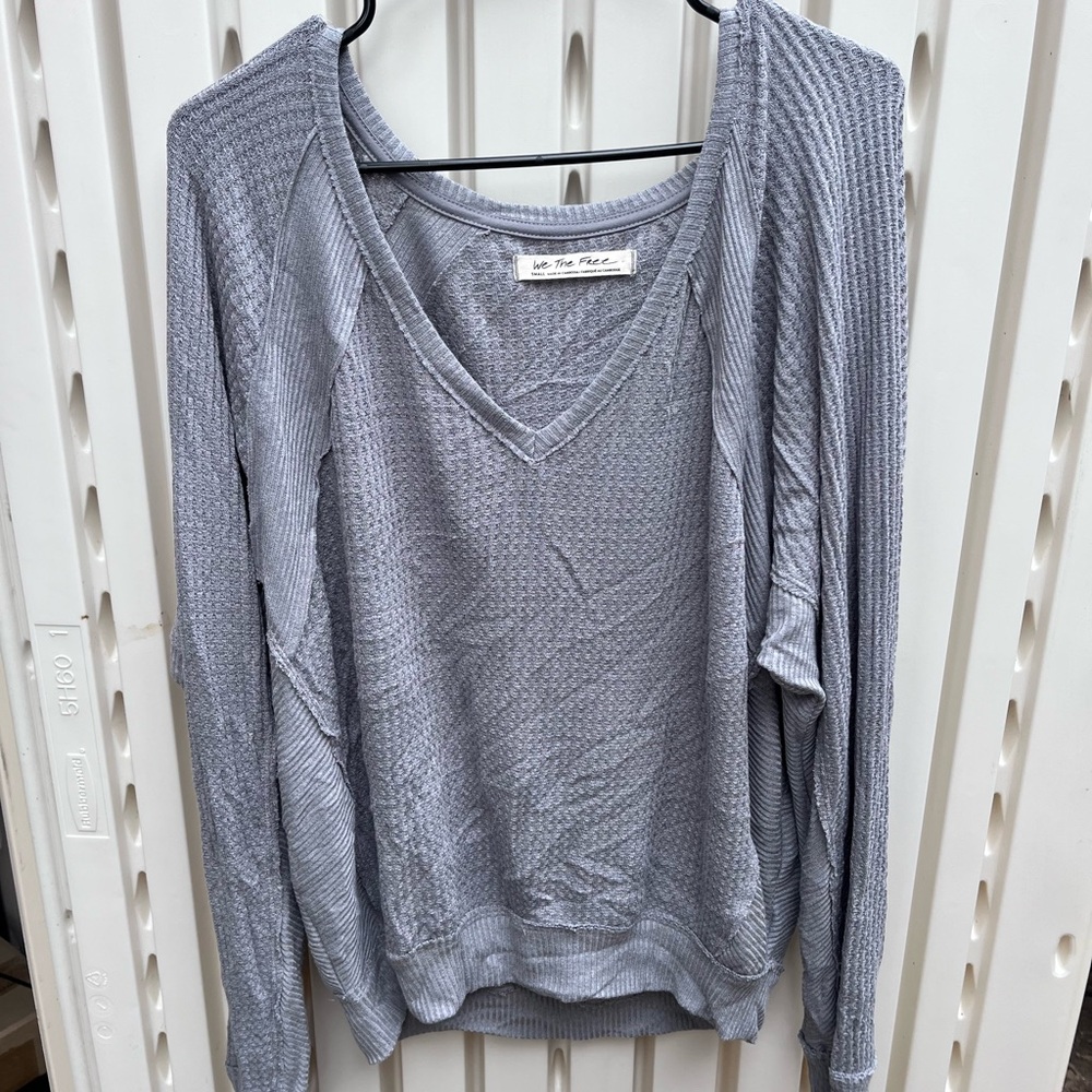 We The Free Heather Gray Knit Top